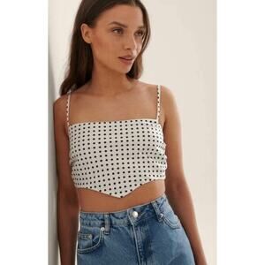 NA-KD Back Smocked Mini Top size 8